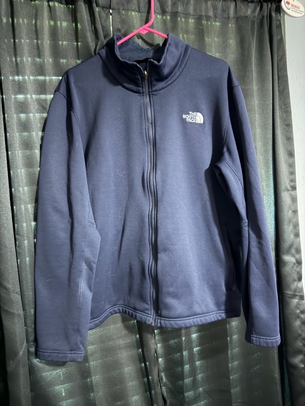 The North Face Navy??  Full-Zip Fleece Jacket with Logo